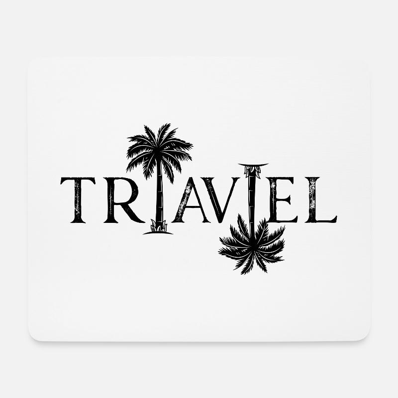 Travel Reise Palmen Strand - Mousepad (Querformat) - Weiß