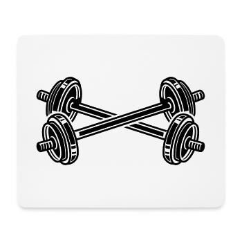 hanteln gewichte fitness - Mousepad (Querformat) - Weiß - Vorne