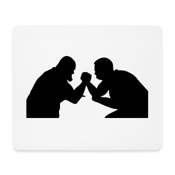 silhouette de lutte bras de fer pauvres - Tapis de souris (format paysage) - blanc - Devant