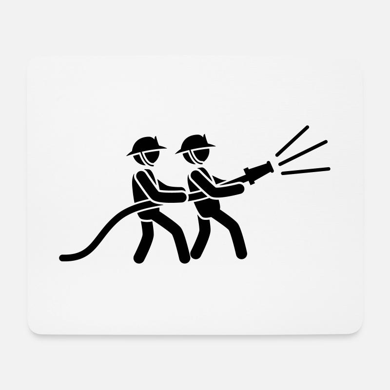 feuerwehrmann feuerwehr icon team - Mousepad (Querformat) - Weiß