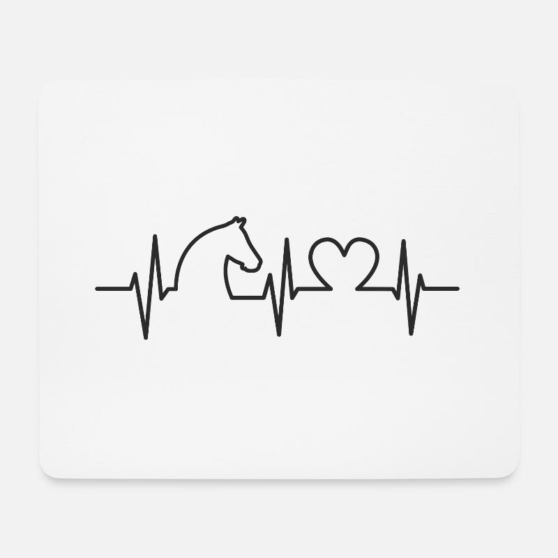 Sportpferd Herzschlag Herz Pferde reiten Reitsport - Mousepad (Querformat) - Weiß