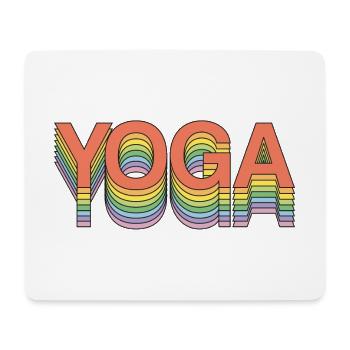 Yoga Retro Style, Méditation, Spiritualité - Tapis de souris (format paysage) - blanc - Devant