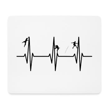 Klettern EKG Puls Herzschlag - Mousepad (Querformat) - Weiß - Vorne