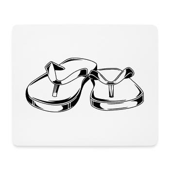flip flops latschen symbol - Mousepad (Querformat) - Weiß - Vorne