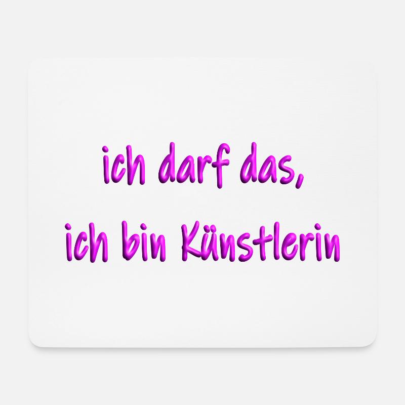 ich bin künstlerin pinsel metallic violett 2 - Mousepad (Querformat) - Weiß