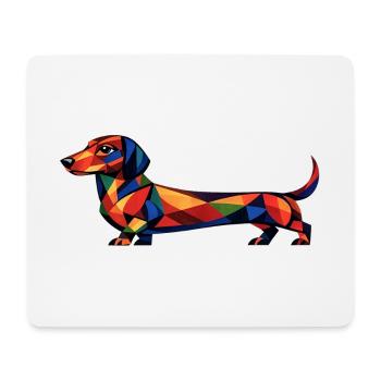 Geometrischer Dackel - Mousepad (Querformat) - Weiß - Vorne