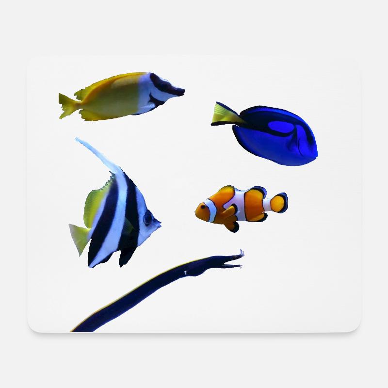 Meeresfische - Mousepad (Querformat) - Weiß