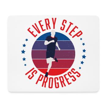 Runner Every Step is Progress - Mouse Pad (horizontal) - white - Front