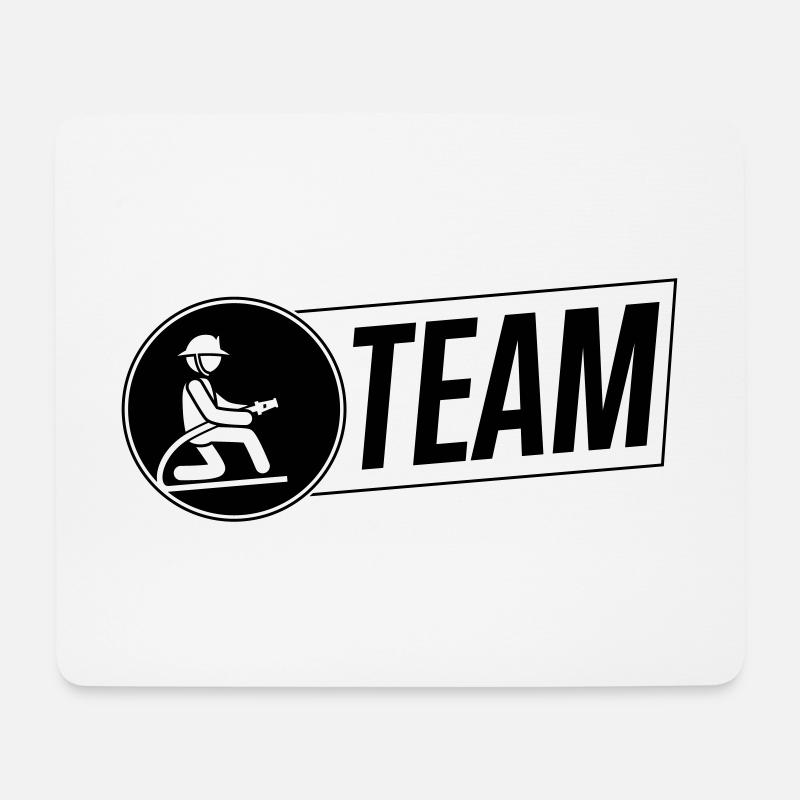 feuerwehrmann feuerwehr team logo - Mousepad (Querformat) - Weiß