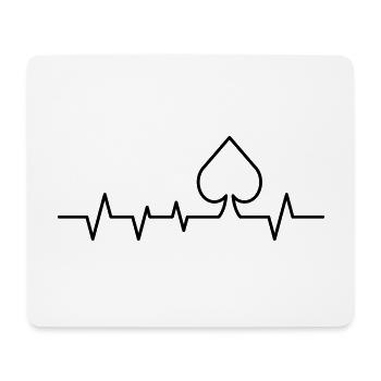 Pik Herzschlag - Herzschlag Poker T-Shirt - Mousepad (Querformat) - Weiß - Vorne