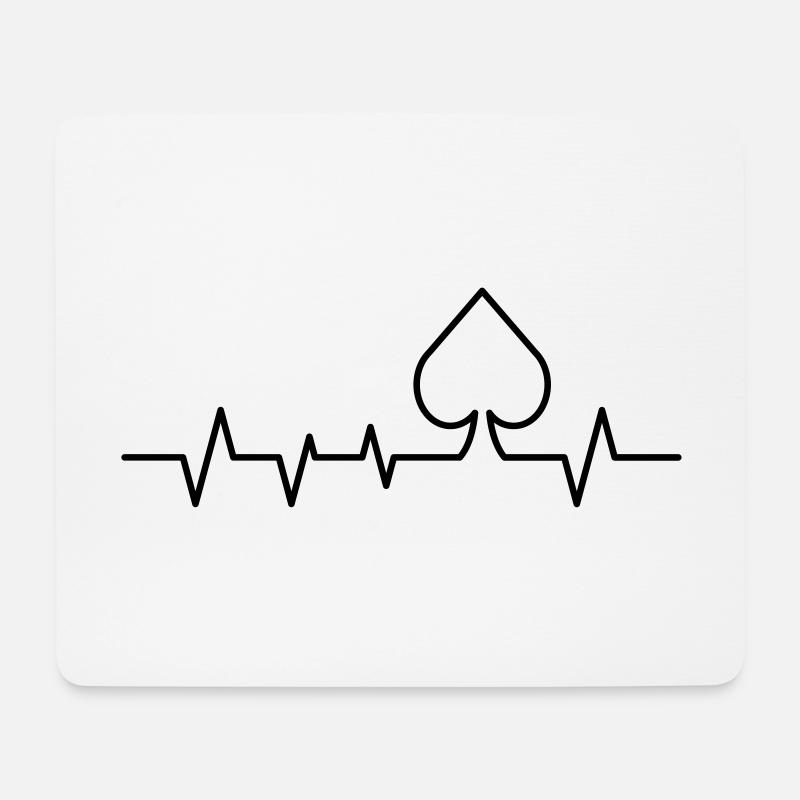 Pik Herzschlag - Herzschlag Poker T-Shirt - Mousepad (Querformat) - Weiß