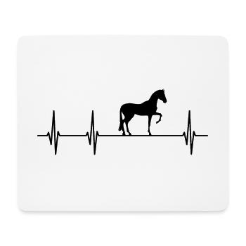 Pferd Pferdeliebhaber Herzschlag Puls EKG - Mousepad (Querformat) - Weiß - Vorne