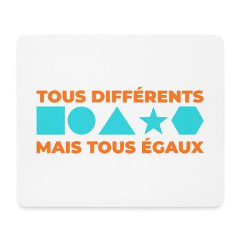 Tous différents mais tous égaux - Tapis de souris (format paysage) - blanc - Devant
