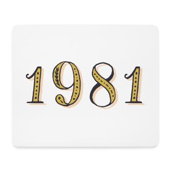 Cadeau d’anniversaire 1981 Vintage 1981  - Tapis de souris (format paysage) - blanc - Devant