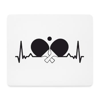 Heartbeat Tennis de table ECG Ping Pong - Tapis de souris (format paysage) - blanc - Devant
