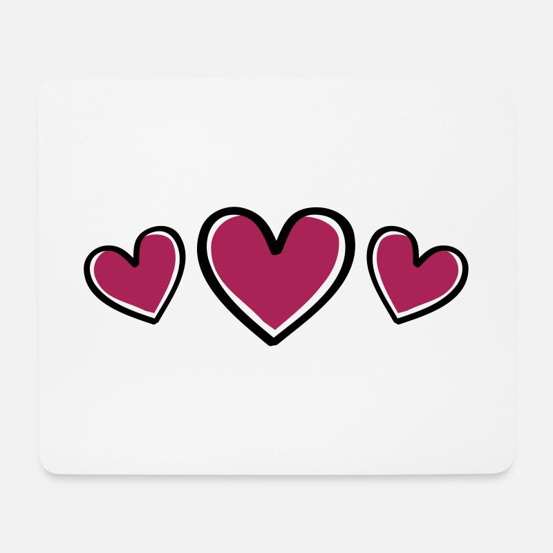 herzen symbol herz liebe - Mousepad (Querformat) - Weiß
