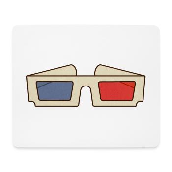 Retro Movie 3d Glasses - Mouse Pad (horizontal) - white - Front