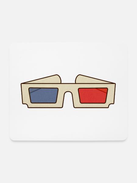 Retro Movie 3d Glasses - Mouse Pad (horizontal) - white
