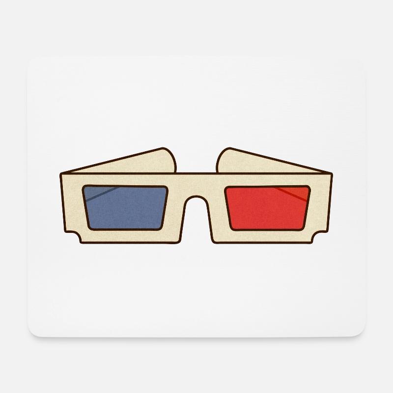 Retro Movie 3d Glasses - Mouse Pad (horizontal) - white