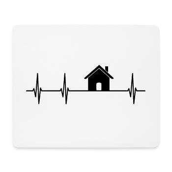 Haus Herzschlag EKG Puls - Mousepad (Querformat) - Weiß - Vorne