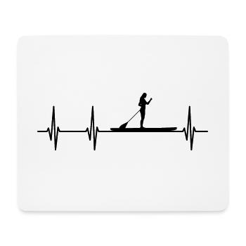 Stand Up Paddling Heartbeat ECG Pulse - Mouse Pad (horizontal) - white - Front
