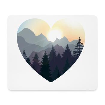 Liebe die Natur. Berge, Wald, Camping Geschenk - Mousepad (Querformat) - Weiß - Vorne