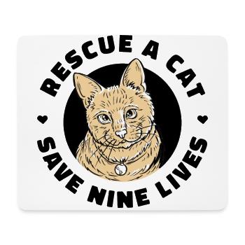 Rescue A Cat Save Nine Lives Cat Owner Animals Kit - Mousepad (Querformat) - Weiß - Vorne