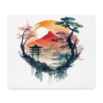 Chinesisches Aquarell - Mousepad (Querformat) - Weiß - Vorne