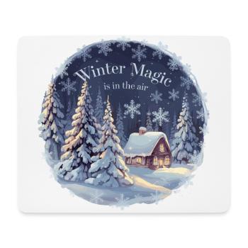 Winter Magic is in the Air – Winterlandschaft - Mousepad (Querformat) - Weiß - Vorne
