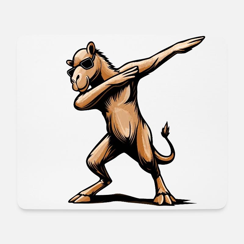 Cooles Dabbing Dab Dance Kamel mit Sonnenbrille - Mousepad (Querformat) - Weiß