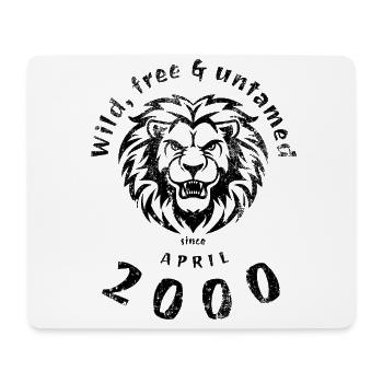 25ème Anniversaire Sauvage, libre et indompté depuis 04/2000 - Tapis de souris (format paysage) - blanc - Devant