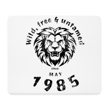 40. Geburtstag Wild, free & untamed since 05/1985 - Mousepad (Querformat) - Weiß - Vorne