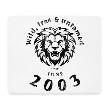 22. Geburtstag Wild, free & untamed since 06/2003 - Mousepad (Querformat) - Weiß - Vorne