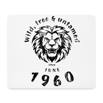 65. Geburtstag Wild, free & untamed since 06/1960 - Mousepad (Querformat) - Weiß - Vorne