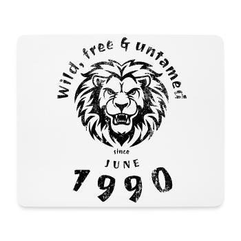 35ème Anniversaire Sauvage, libre et indompté depuis 06/1990 - Tapis de souris (format paysage) - blanc - Devant