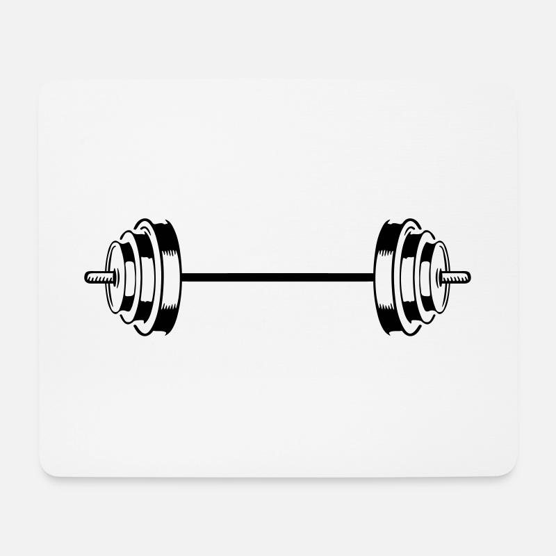 hantel icon gewichte symbol langhantel - Mousepad (Querformat) - Weiß