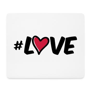 hashtag love herz - Mousepad (Querformat) - Weiß - Vorne