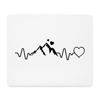 Mountains pulse heartbeat heart - Mouse Pad (horizontal) - white - Front