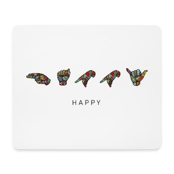 Happy - DGS Streetwear - Tapis de souris (format paysage) - blanc - Devant