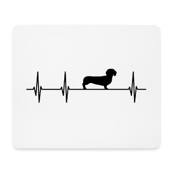 Heartbeat Dachshund - Mouse Pad (horizontal) - white - Front