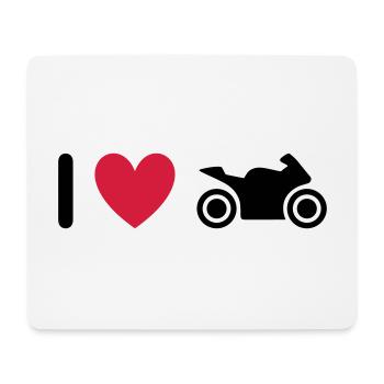★ Designfarben änderbar ★ Ich liebe Motorräder - Mousepad (Querformat) - Weiß - Vorne