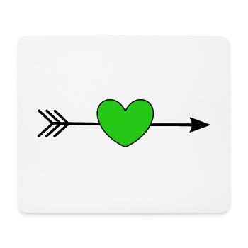 green heart with arrow hearts green couples - Mouse Pad (horizontal) - white - Front