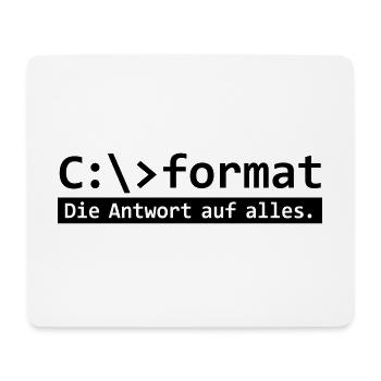 Format C - Console de formatage Nerd Geek Retro - Tapis de souris (format paysage) - blanc - Devant