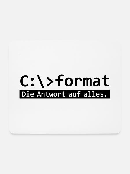 Format C - Formatierung Konsole Nerd Geek Retro - Mousepad (Querformat) - Weiß