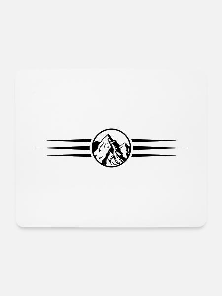 berge symbol linie - Mousepad (Querformat) - Weiß