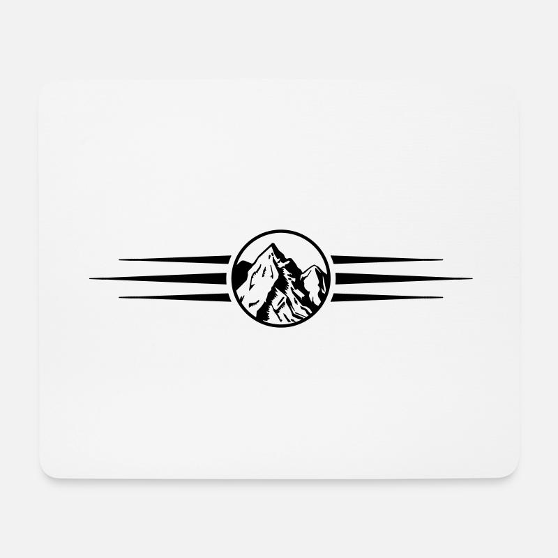 berge symbol linie - Mousepad (Querformat) - Weiß