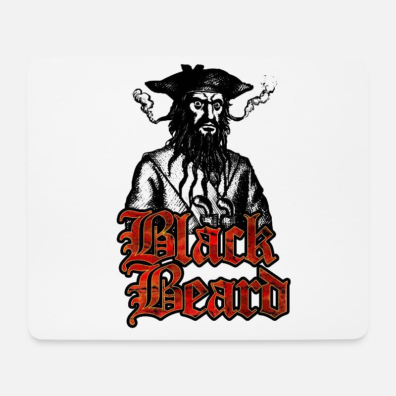 Pirat Blackbeard - Kapitän Schwarzbart - Mousepad (Querformat) - Weiß