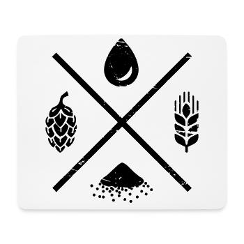 Hops malt beer gift - Mouse Pad (horizontal) - white - Front