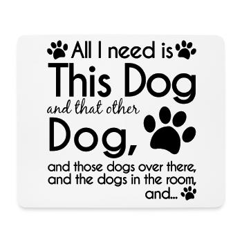 Chien amour amoureux des chiens disant cadeau - Tapis de souris (format paysage) - blanc - Devant