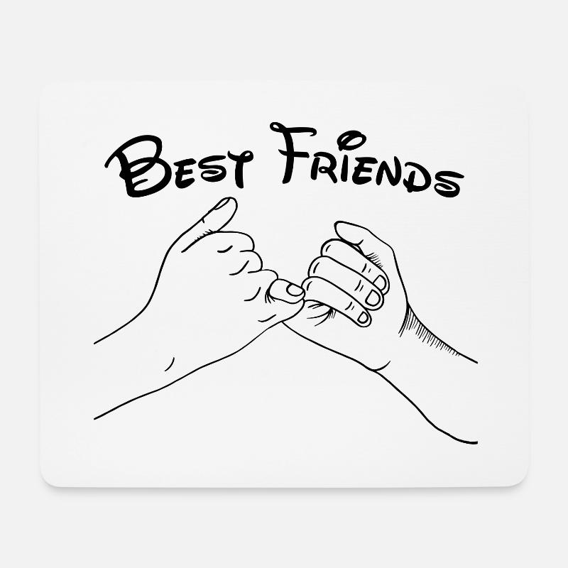 Best Friends Hand den kleinen Finger Geschenk - Mousepad (Querformat) - Weiß
